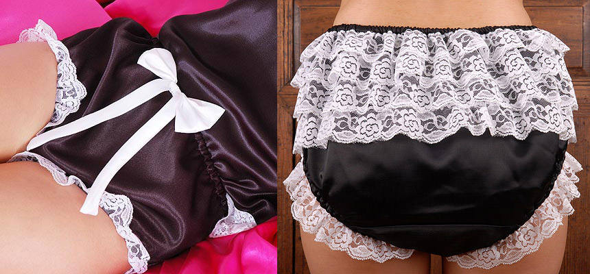 french maids frilly satin panties 1